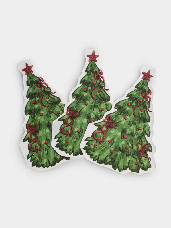 Салфетки бумажные, 20х30 см, 20 шт, фигурные, белые, Ель со звездой, Christmas traditions, image-2