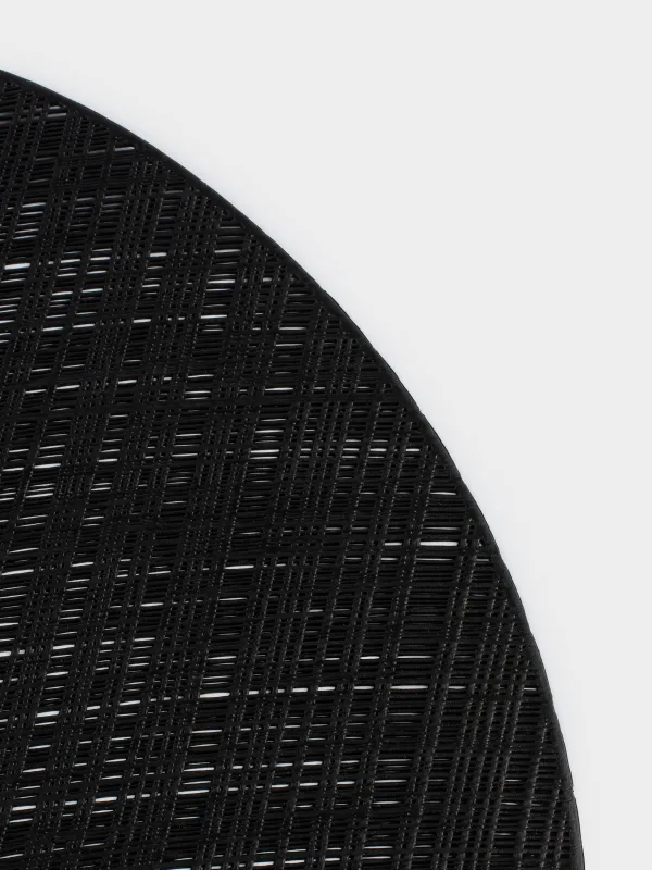 Салфетка под приборы, 38 см, ПВХ, круглая, черная, Волны, Azhur Grid, image-4