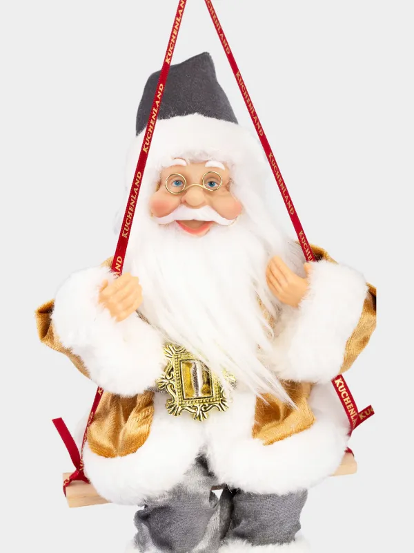 Изделие декоративное, 23 см, подвесное, пластик/полиэстер, Санта на качелях, Magic time, image-2