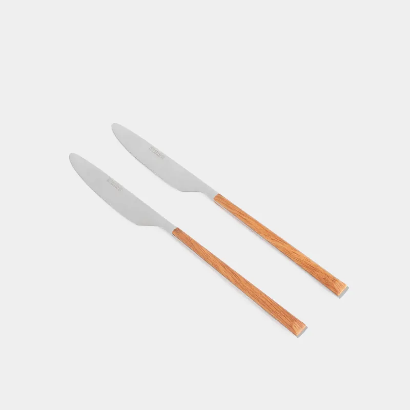 Нож столовый, 2 шт, сталь/пластик, коричневый, Prague