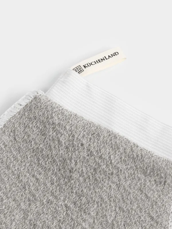 Набор для душа, 2 пр, мочалка-лента/мочалка-варежка, нейлон/хлопок, серый, Unique spa, image-1