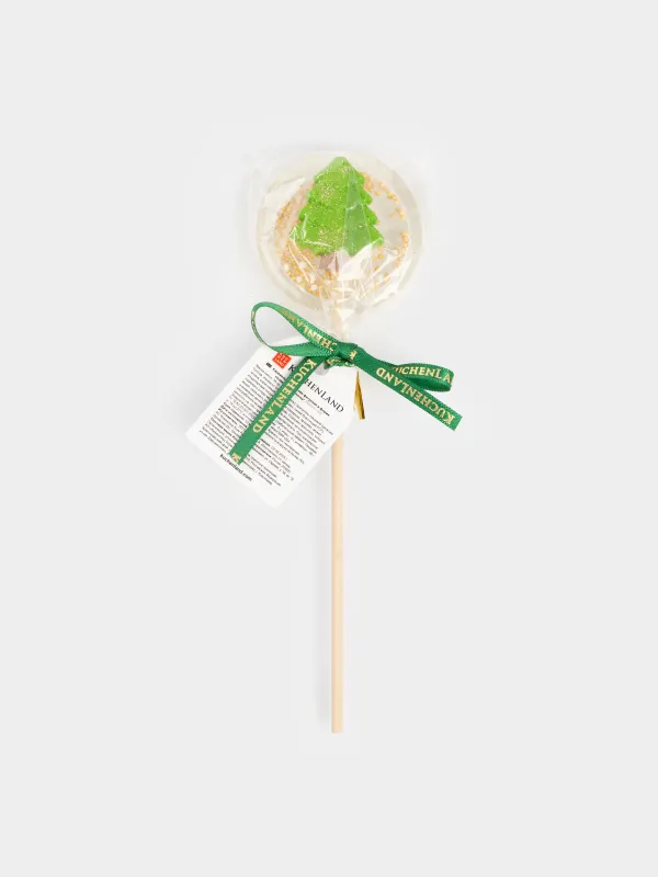 Леденец, 35 гр, погремушка, на палочке, изомальт, белый, Елочка, Sweet life, image-5