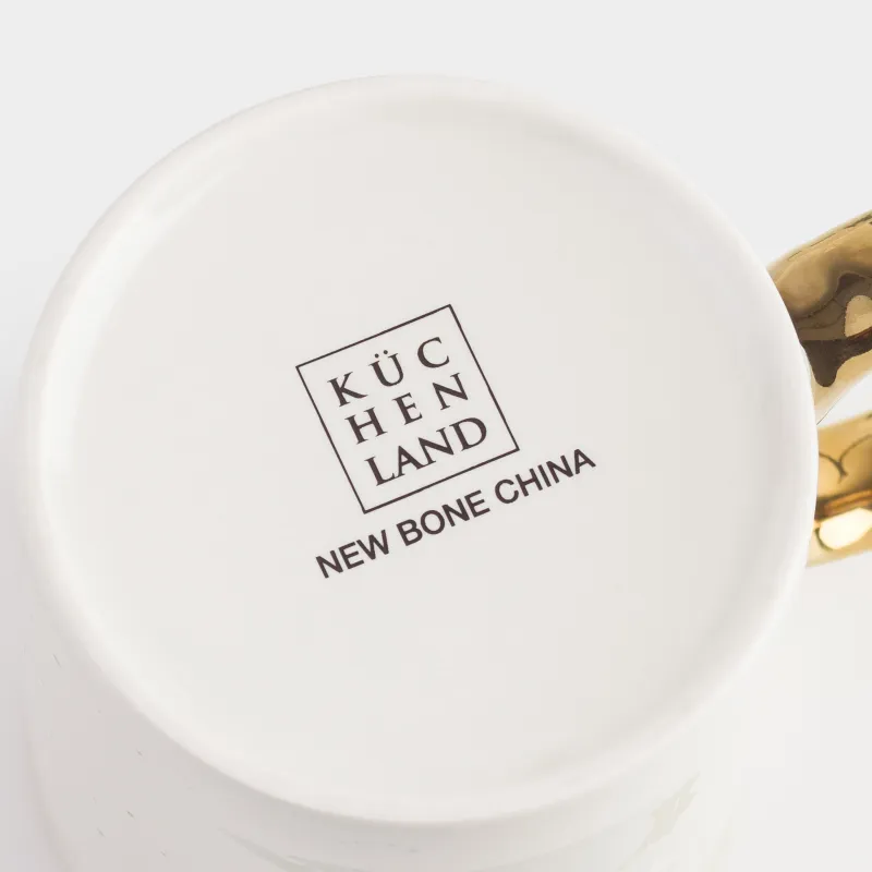 Кружка, 350 мл, фарфор N, бежево-золотистая, Девушка с луной, Girls, image-3