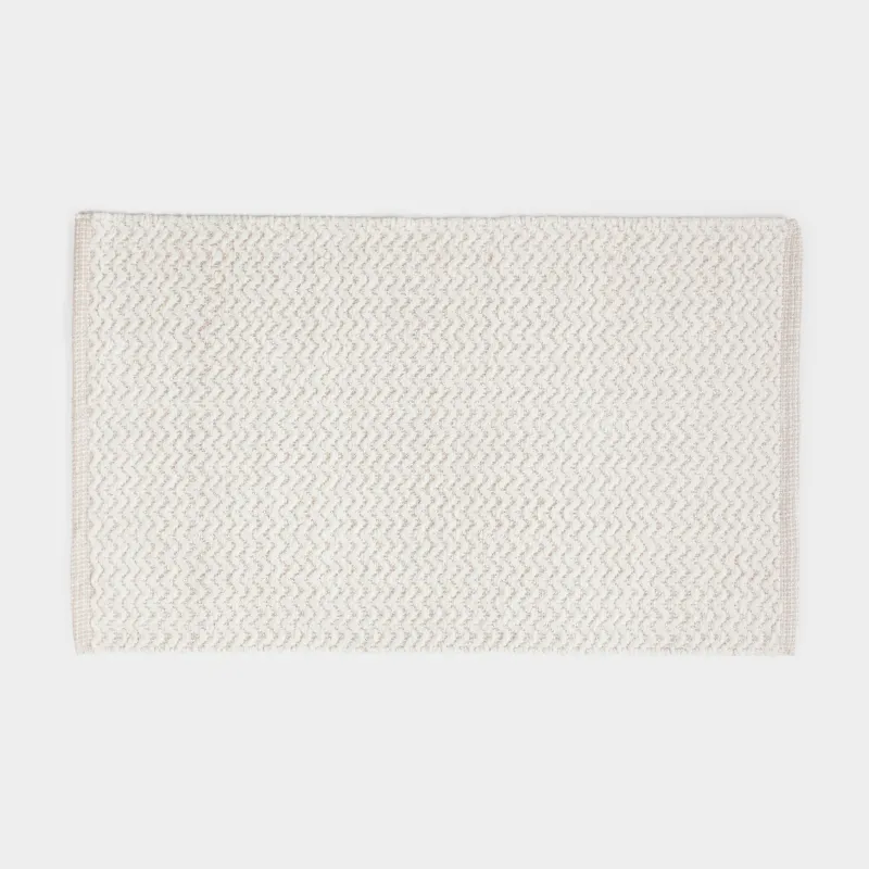 Коврик, 50х80 см, хлопок, молочно-бежевый, Зигзаги с люрексом, Shiny threads