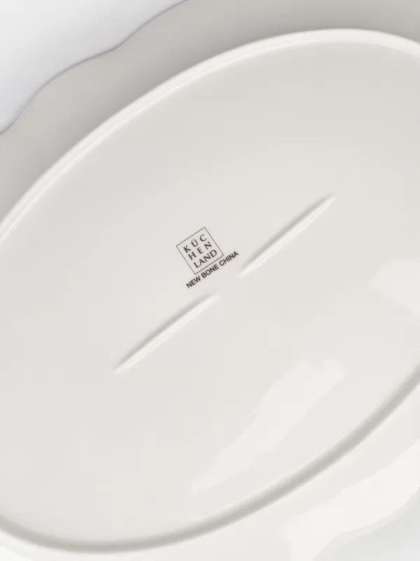 Блюдо, 36х24 см, фарфор N, овальное, белое, Дом в лесу, Forest house, image-4