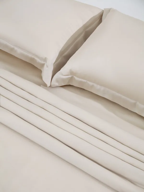 КПБ евро, с ушками, тенсель 300 ТС, бежевый, Tencel, image-3