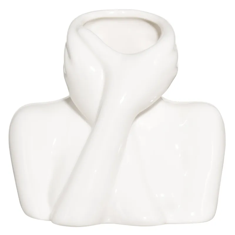 Подставка для косметических кистей, 12 см, фарфор P, белая, Руки на шее, Face