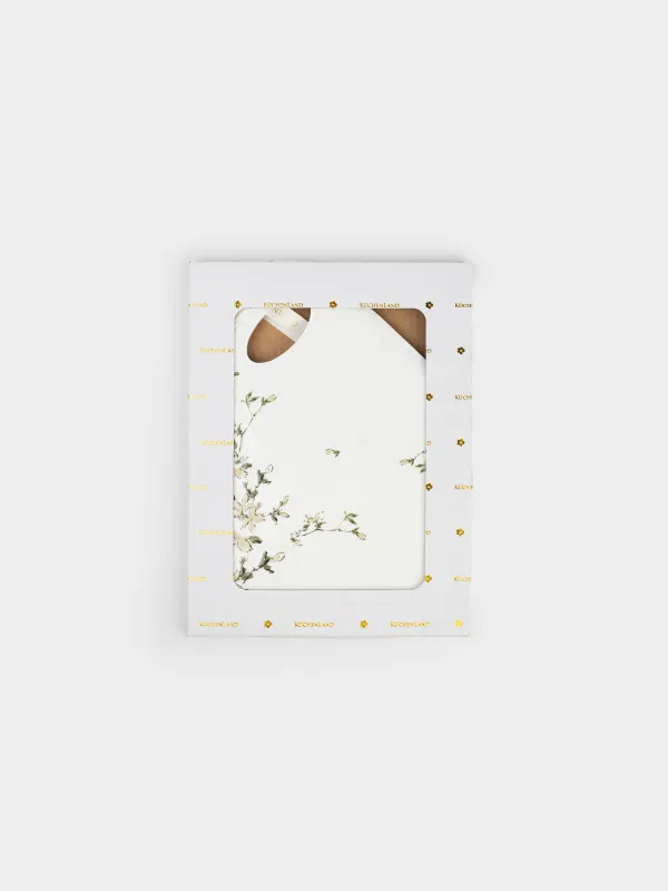 Подставка под горячее, 18х24 см, керамика/пробка, белая, Цветы, Florin, image-5