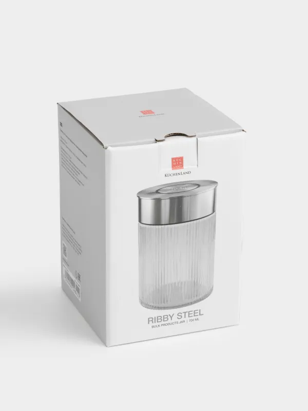 Банка для сыпучих продуктов, 700 мл, с вакуумной крышкой, Ribby steel, image-4