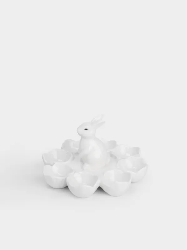 Блюдо пасхальное, 18х12 см, 8 отделений, Кролик в цветах, Flora Easter, image-3