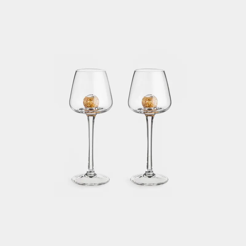 Рюмка, 70 мл, 2 шт, кристальное стекло, Янтарный шар, Sorento globular