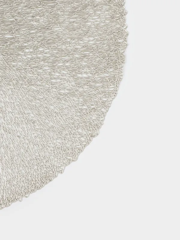 Салфетка под приборы, 38 см, ПВХ, круглая, золотистая, Паутинка, Azhur, image-3