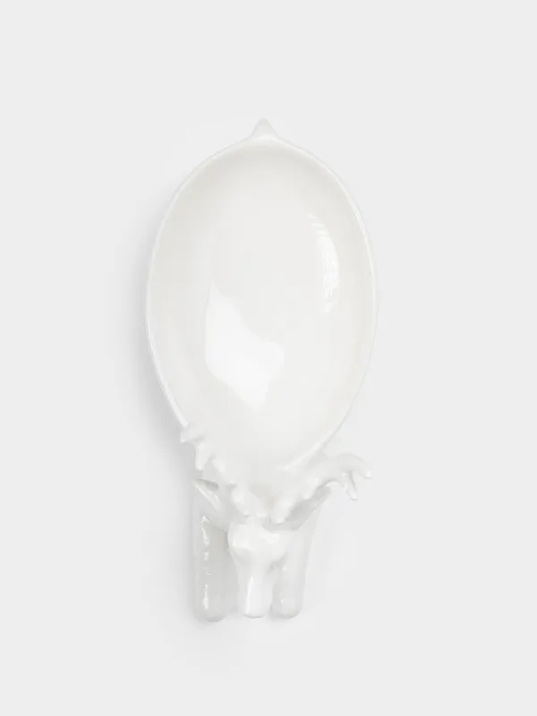 Блюдо декоративное, 28х13х18 см, керамика, белое, Олень, Forest deers, image-4