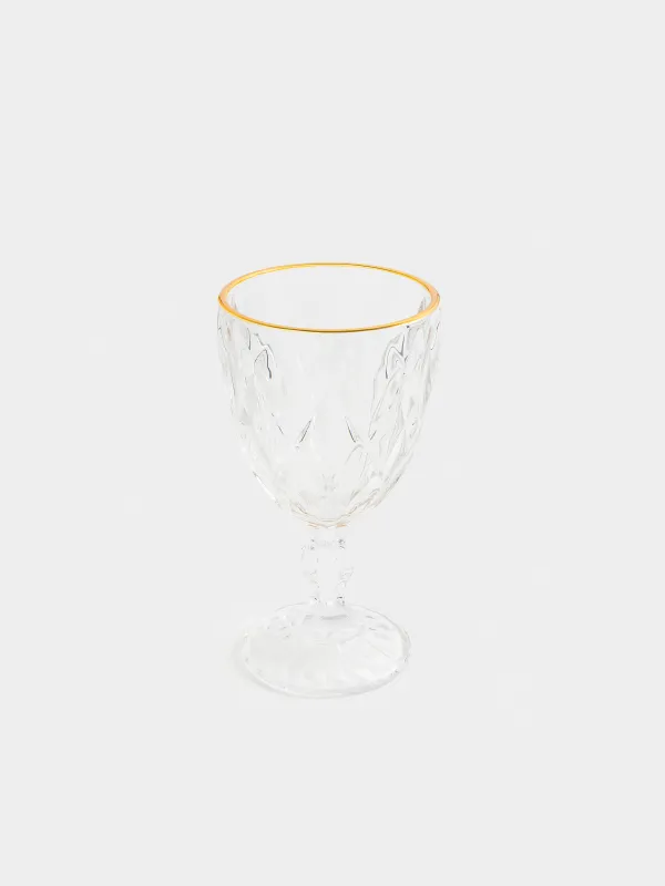 Бокал-кубок для вина, с золотистым кантом, Rhomb gold, image-1