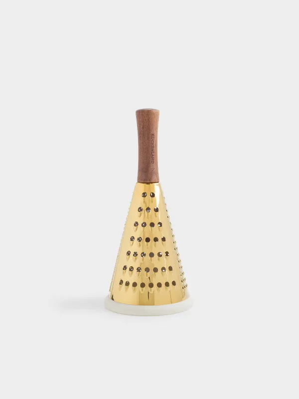 Терка, 24 см, сталь/дерево/резина, круглая, золотистая, Classic gold, image-0