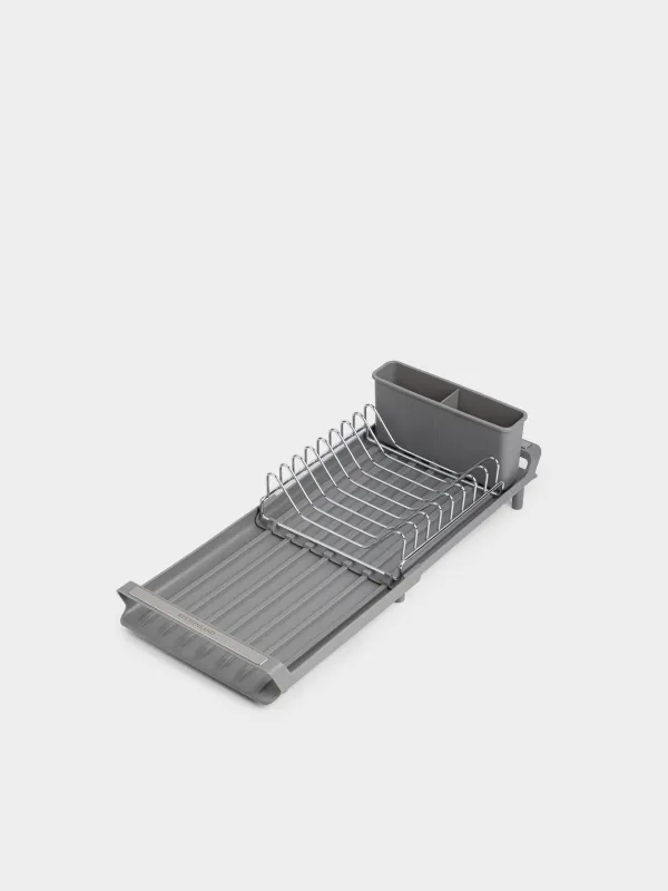 Сушилка для посуды, 28/47х20 см, с раздвижным поддоном, сталь/пластик, серая, Drying new, image-0