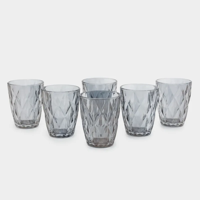 Стакан, 10 см, 270 мл, 6 шт, стекло Р, серый, Rhomb color, image-0