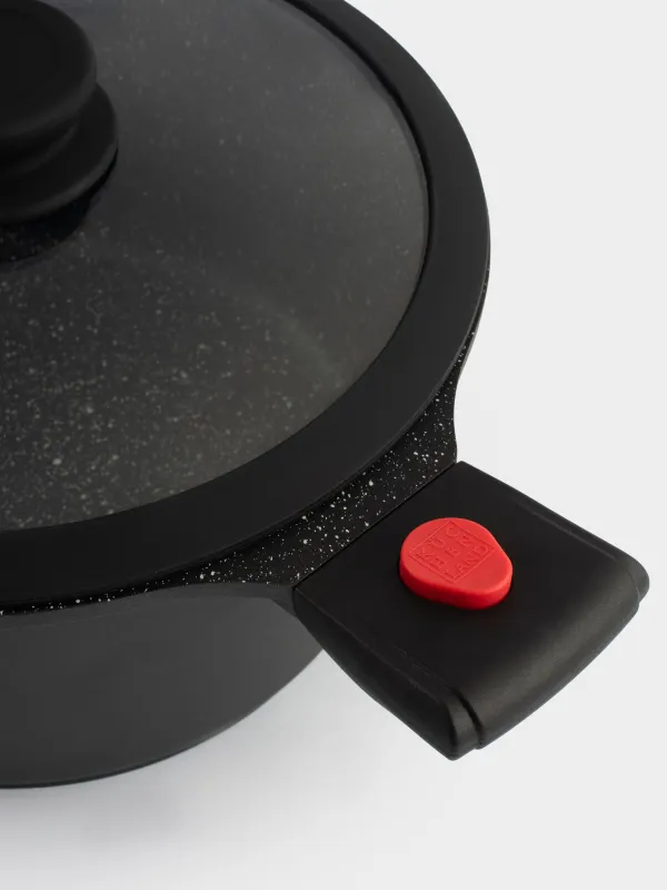 Кастрюля, 24 см, 4,5 л, с крышкой, съемные ручки, с покрытием, алюминий, Solution Red 2, image-3