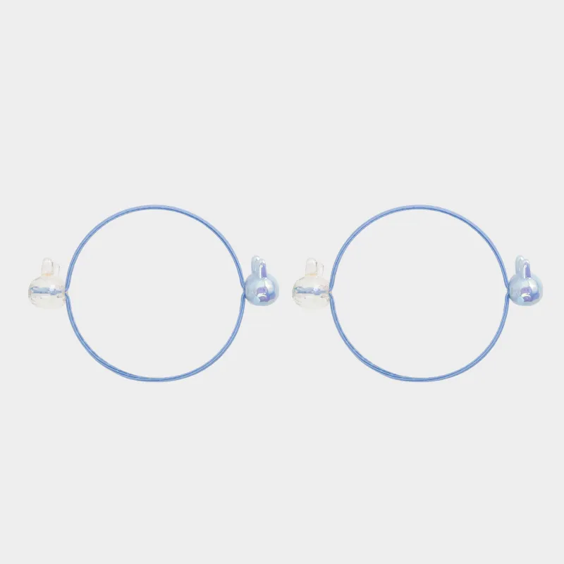 Резинка для волос, 6 см, 2 шт, детская, акрил, голубая, Зайки, Gracile, image-0