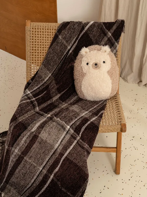 Подушка декоративная, 35х28 см, букле, бежево-коричневая, Еж, Boucle figure, image-4