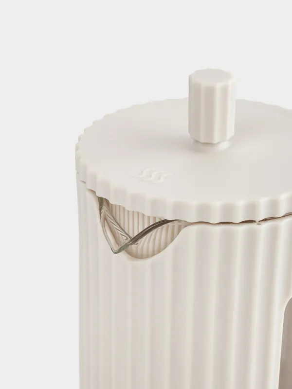 Френч-пресс, 1 л, стекло Б/сталь, бежевый, Ketto, image-1