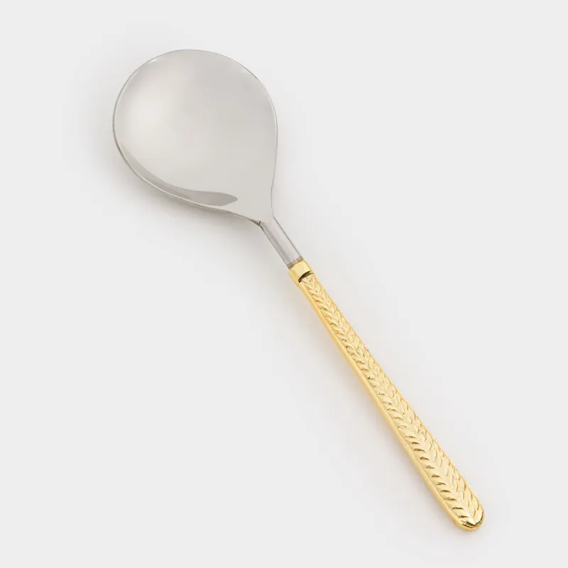 Приборы для сервировки салата, 26 см, 2 пр, ложка/вилка, сталь, золотистые, Колос, Harvest, image-2