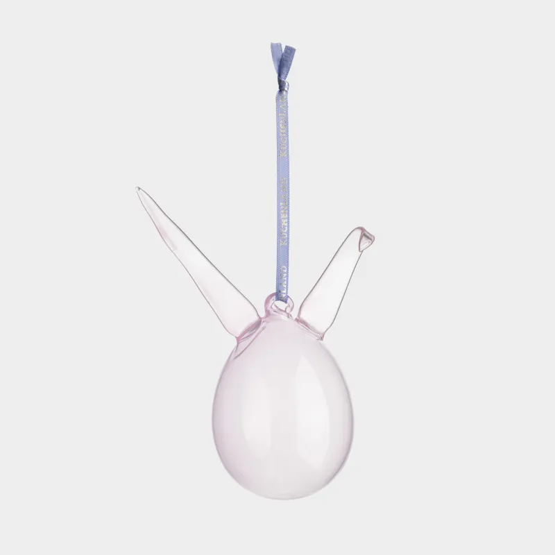 Подвеска декоративная, 9х14 см, стекло, фиолетовая, Пасхальное яйцо с ушами, Flora Easter