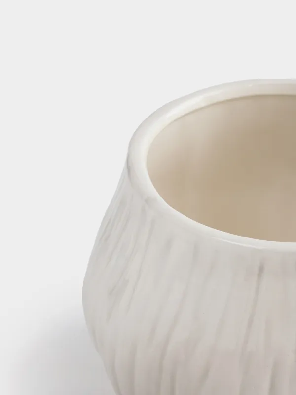 Емкость для хранения, 17х15 см, 1,2 л, керамика, молочно-серая, Гриб, Slight frost, image-4