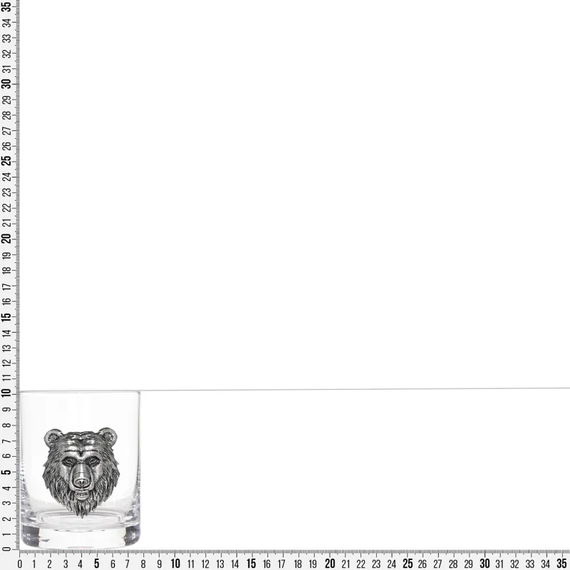 Стакан для виски, 10 см, 340 мл, стекло/металл, Серебристый медведь, Lux elements, image-5