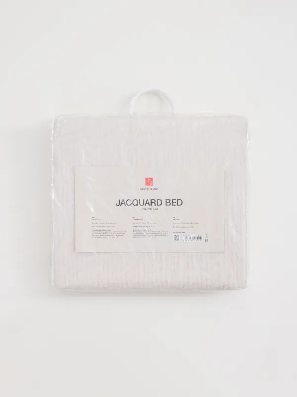 Покрывало, 220х240 см, хлопок/полиэстер, молочное, Jacquard bed, image-5
