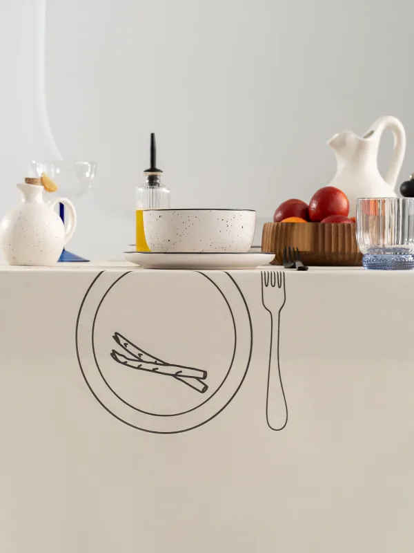 Скатерть, 160х160 см, хлопок, бежевая, Сервировка стола, Kitchen art, image-8