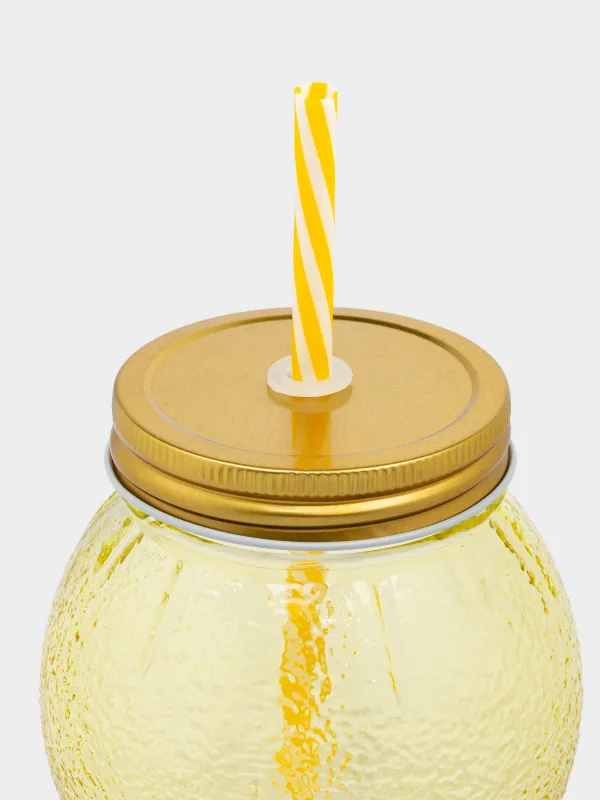 Банка для напитков, 450 мл, с трубочкой, Summer drink, image-4