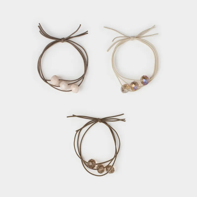 Резинка для волос, 5 см, 3 шт, полиэстер/пластик, цветная, Кристаллы, Gracile