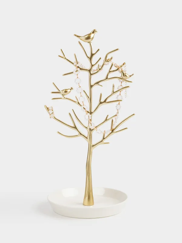 Держатель для украшений, 30 см, металл, золотистый, Дерево с птицами, Magic tree, image-5