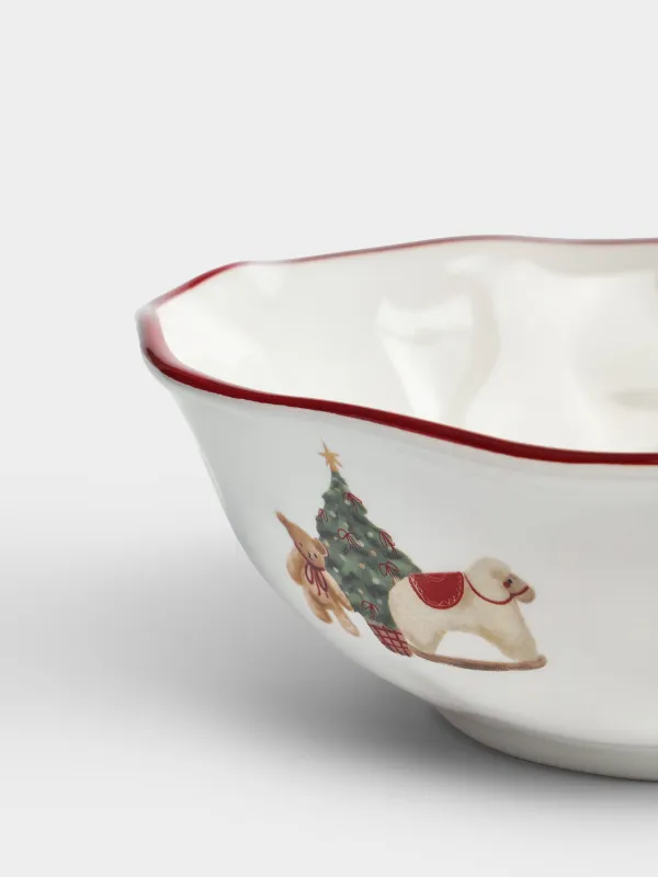 Салатник, 20х7 см, Мишка и овечка с елкой, Christmas tree, image-3