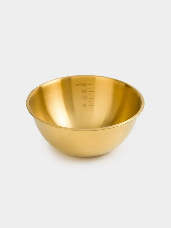 Набор для выпечки, 2 пр, миска/венчик, с мерной шкалой, сталь/дерево, золотистый, Classic gold, image-3