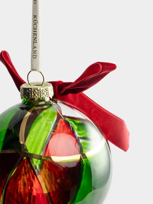 Игрушка елочная, 8 см, Шар с бантом, Revival christmas, image-1