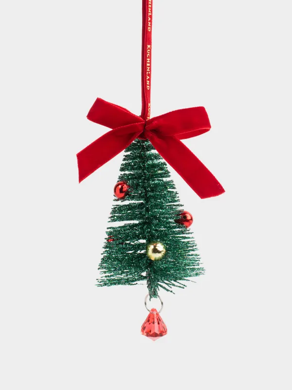 Игрушка елочная, 12 см, Елка с кристаллами, Spruce bell, image-0