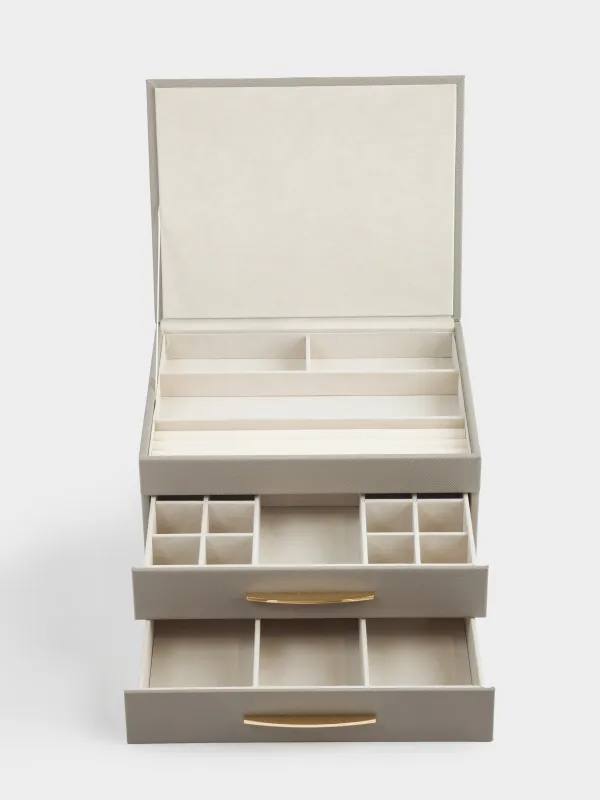 Шкатулка для украшений, 27х22 см, искусственная кожа/МДФ, серая, Premiere, image-8