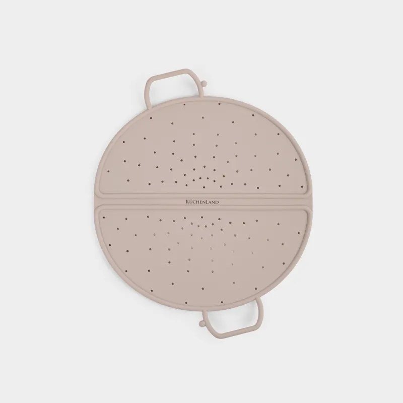 Крышка-рассекатель для сковород, 31 см, складная, силикон, серо-коричневая, Soft kitchen