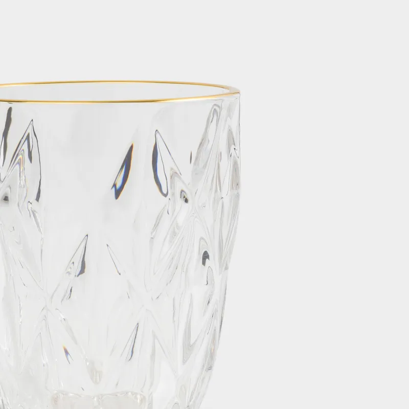 Стакан, 10 см, 270 мл, 6 шт, стекло Р, с золотистым кантом, Rhomb gold, image-7