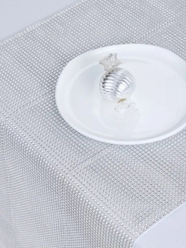 Дорожка настольная, 40х160 см, со стразами, полиэстер/полипропилен, серебристая, Rhinestones, image-4