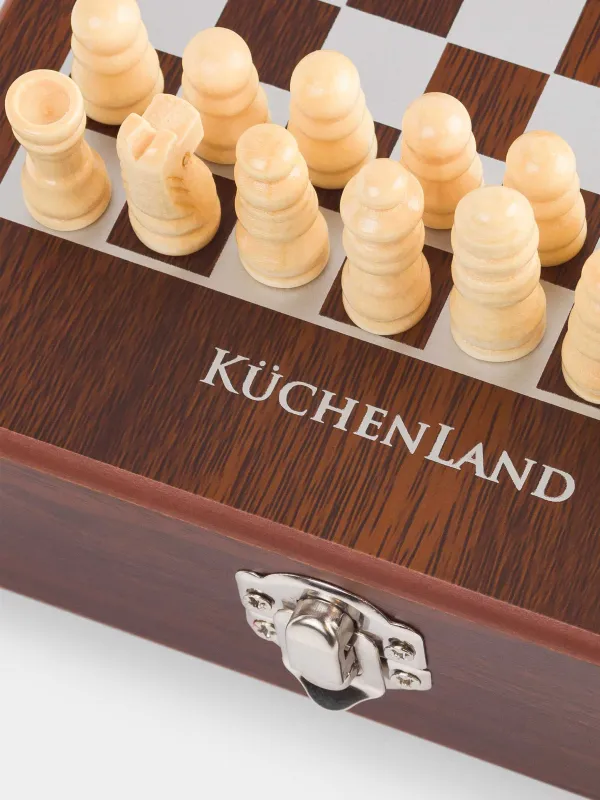 Набор настольных игр, 17х15 см, карты/кости/шахматы, дерево/пластик, Sabal, image-8