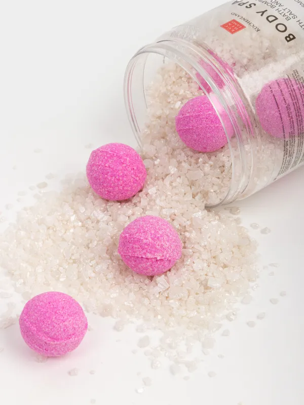 Бомбочка для ванны, 500 гр, 10 шт, с солью и шиммером, в банке для хранения, Ягодный смузи, Body spa, image-2