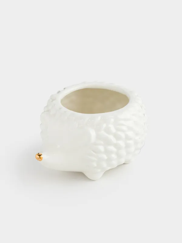 Пиала, 11х6 см, керамика, молочно-золотистая, Еж, Golden glow, image-1