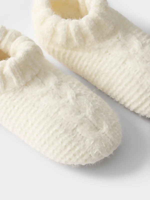 Тапочки-носки женские, шенилл/шерпа, Knitted soft, image-5