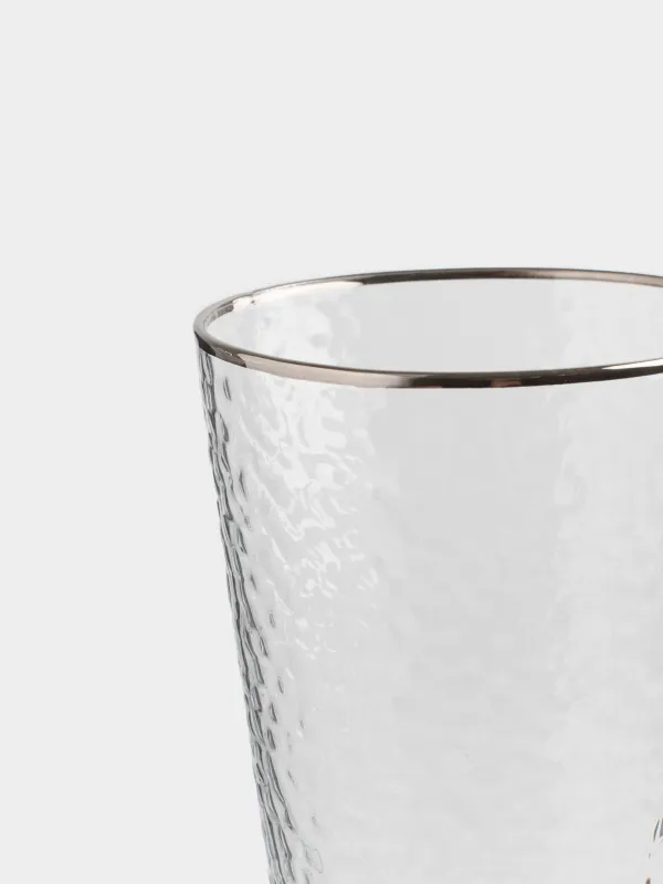 Стакан, 450 мл, с серебристым кантом, Ripply silver, image-2