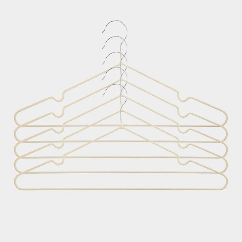Вешалка-плечики, 40 см, 5 шт, металл с покрытием, бежевая, Colorful house