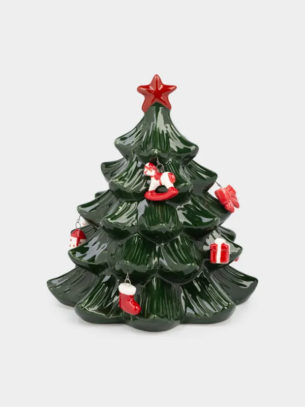 Статуэтка, 16 см, с подвесками, фарфор P, зеленая, Елка с игрушками, Christmas style, image-0