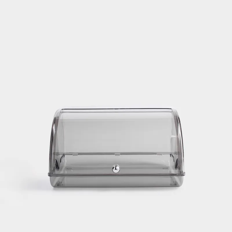 Хлебница, 30х26х17 см, пластик, прямоугольная, светло-серая, Grey kitchen